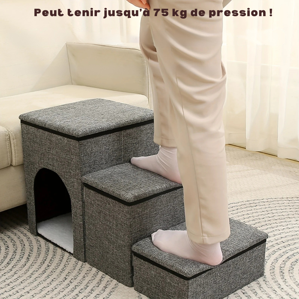 Escalier de Rangement pour Animaux 3 en 1