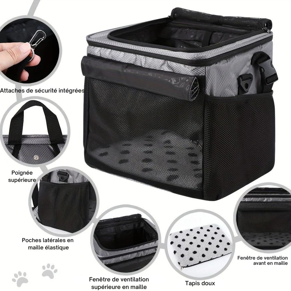 Panier vélo étanche 4-en-1 pour Chien et Chat