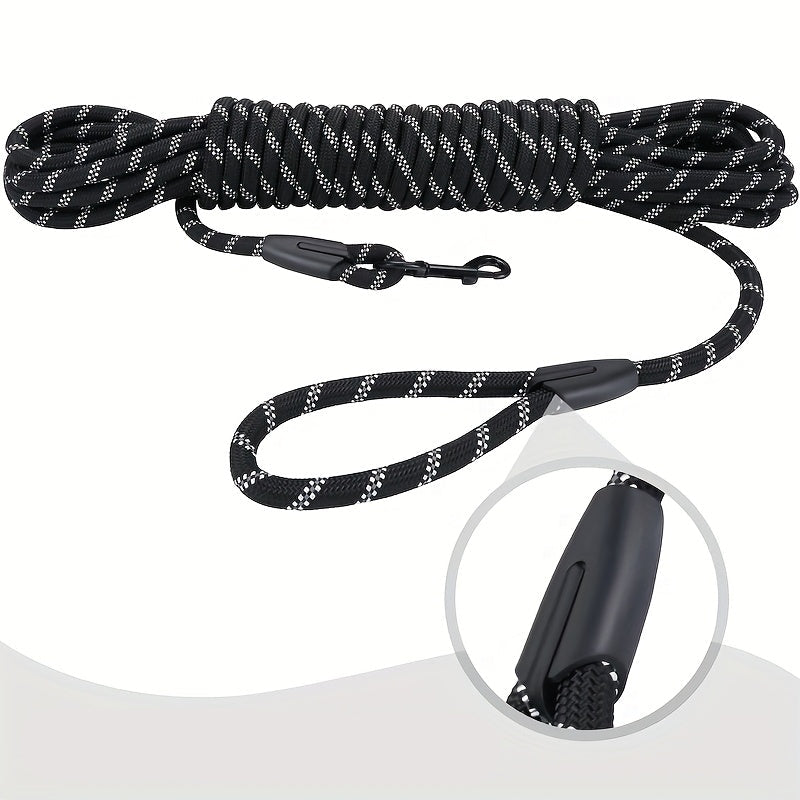 Longe d’entraînement Réfléchissante en Corde Tressée – 4,5M/6M pour Chien