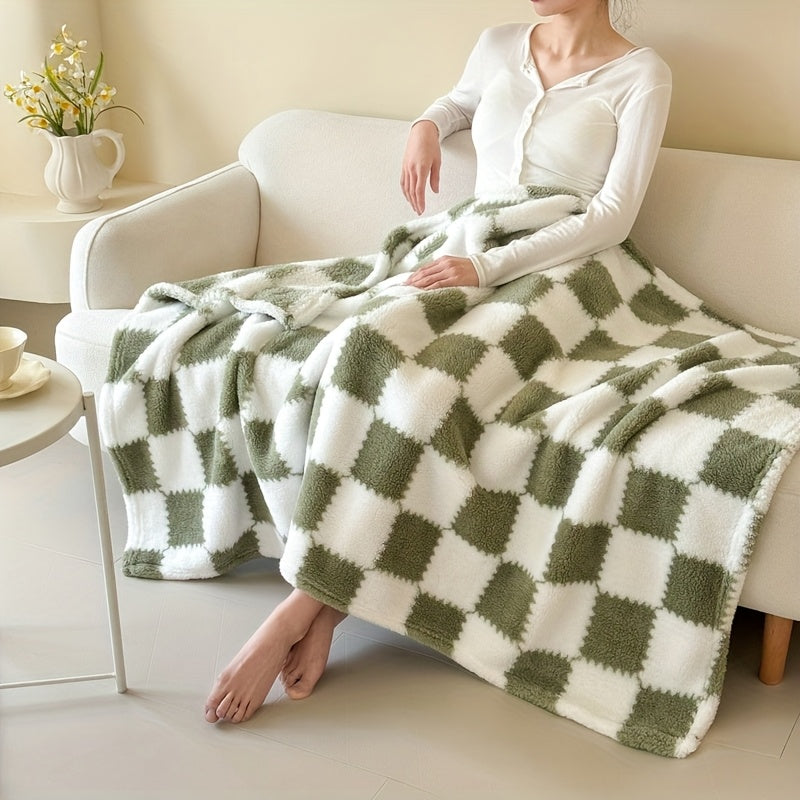 Plaid Flanelle à Carreaux Doux et Épais – Multi-Usages pour Humains et Animaux