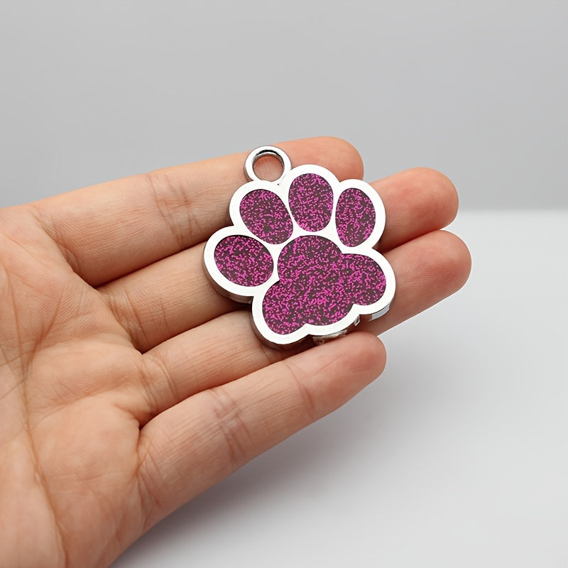 Médaille Patte colorée pour collier de Chien