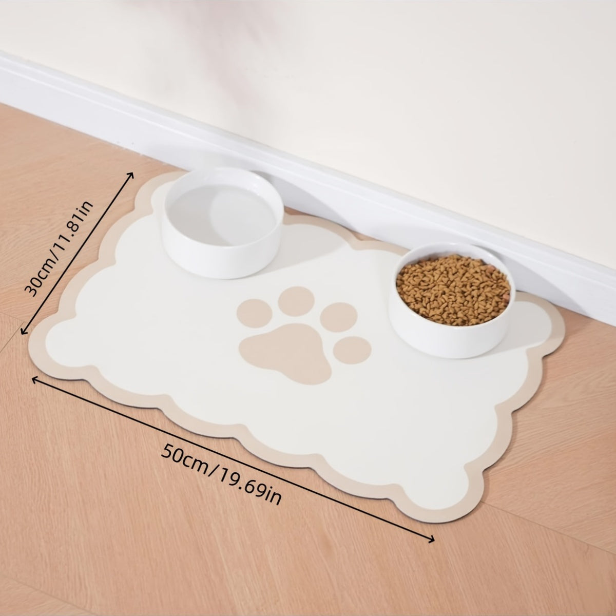 Tapis gamelle absorbant en diatomite pour chien et chat
