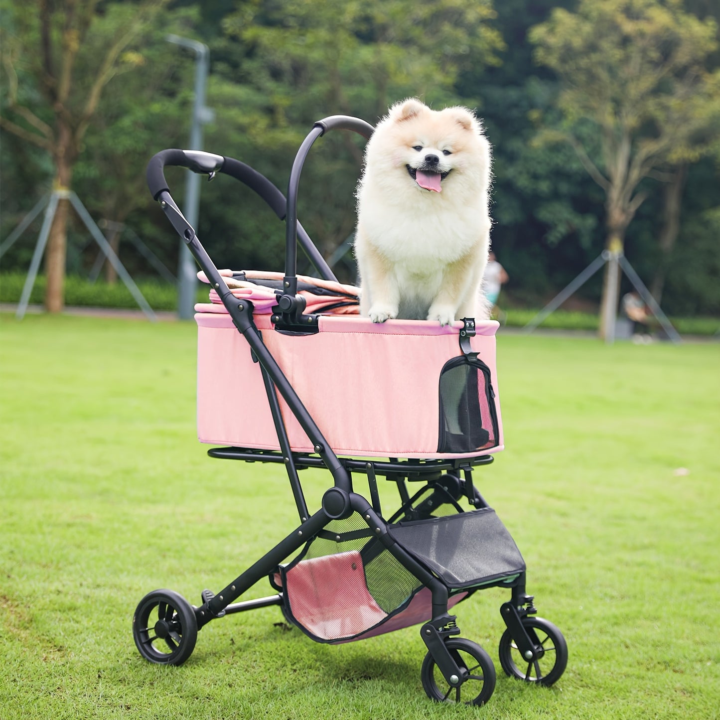Poussette 2-en-1 pour Chats et Petits Chiens