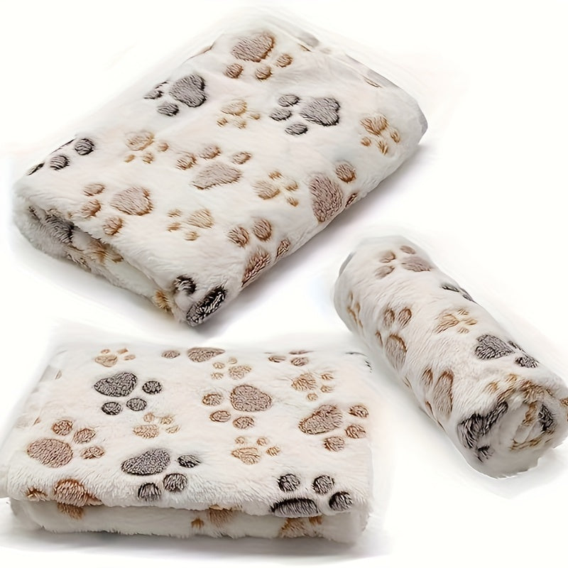 Lot de 3 Couvertures Flanelle à Empreintes pour Chiens et Chats