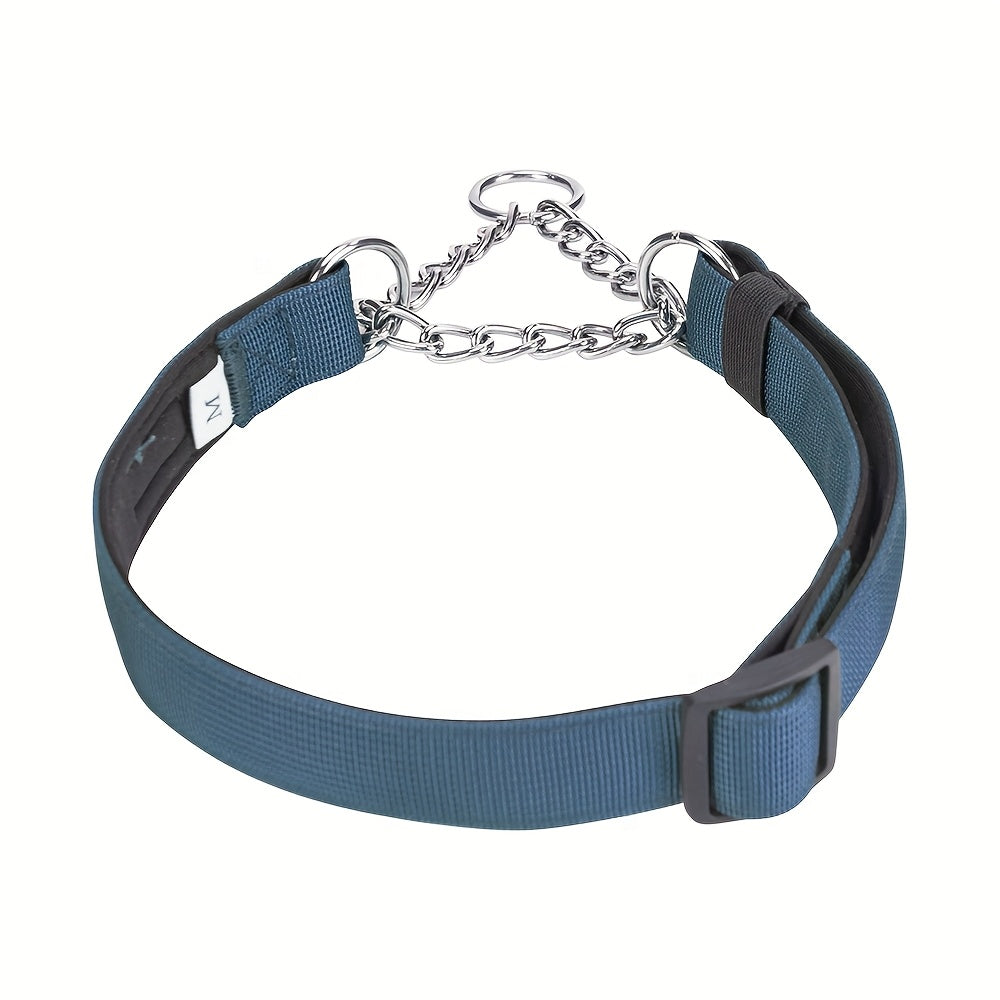Collier étrangleur anti-traction en polyester avec chaîne inox