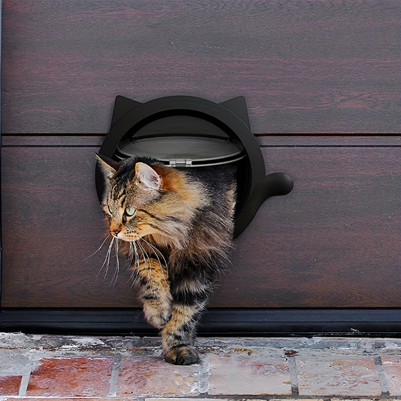 Porte à Battant Rond pour Chat et Petit Chien – Système de Verrouillage 4 Positions