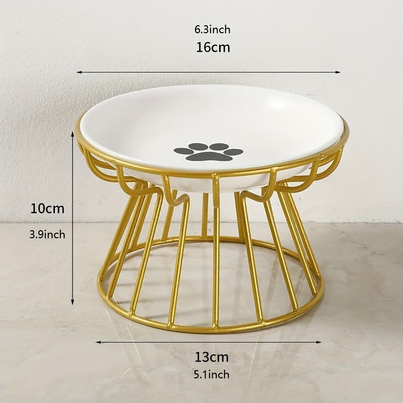 Gamelle Élevée Style Nordique – Support Métal et Bol en Céramique