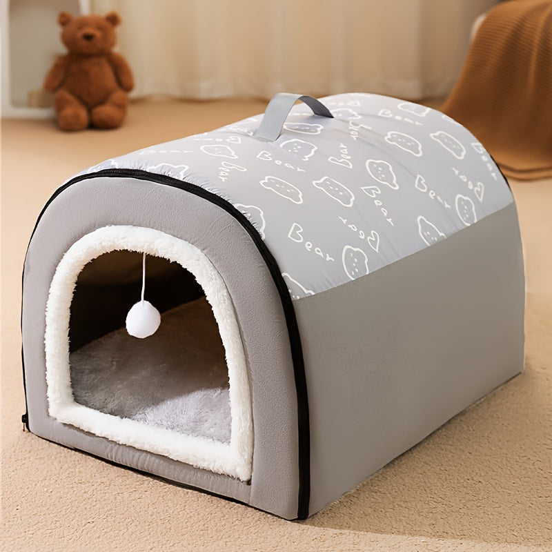 Niche 2-en-1 pliable en mousse mémoire pour chien et chat