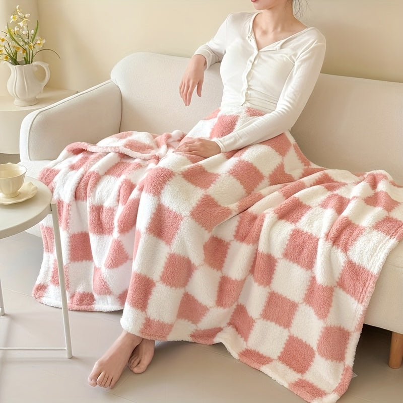 Plaid Flanelle à Carreaux Doux et Épais – Multi-Usages pour Humains et Animaux