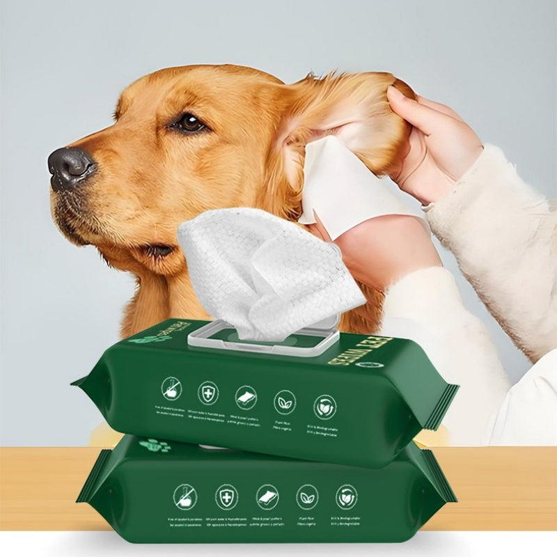 Lingettes Végétales Sans Parfum pour Chiens et Chats