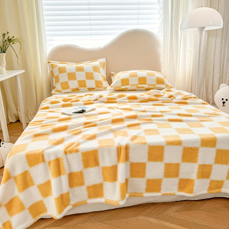 Plaid Flanelle à Carreaux Doux et Épais – Multi-Usages pour Humains et Animaux