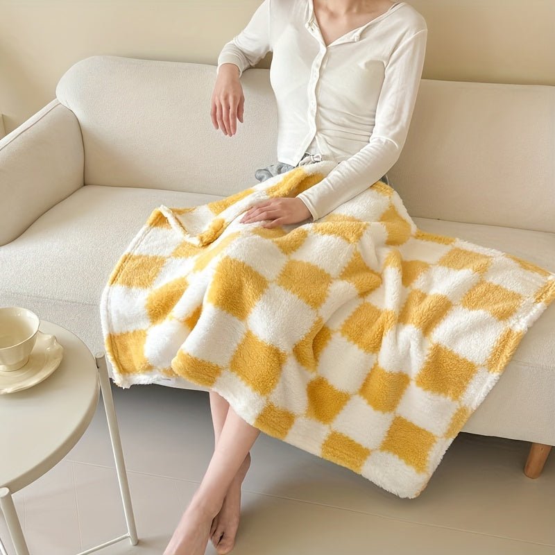 Plaid Flanelle à Carreaux Doux et Épais – Multi-Usages pour Humains et Animaux