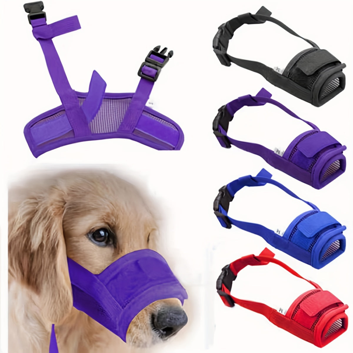 Muselière Anti-Morsure Respirante pour Chien