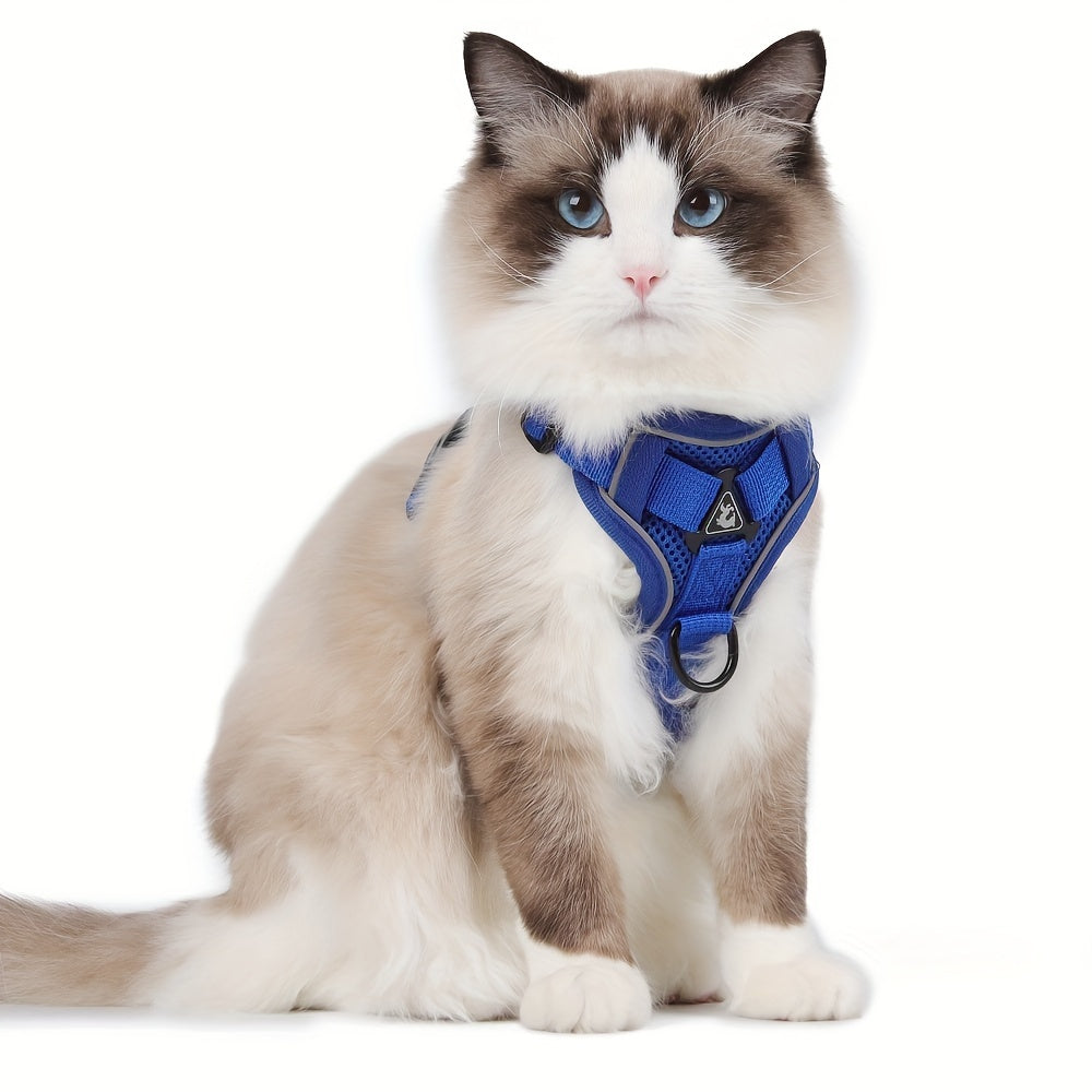 Harnais Réfléchissant et Respirant pour Chat avec Laisse – Confort et Sécurité Extérieure