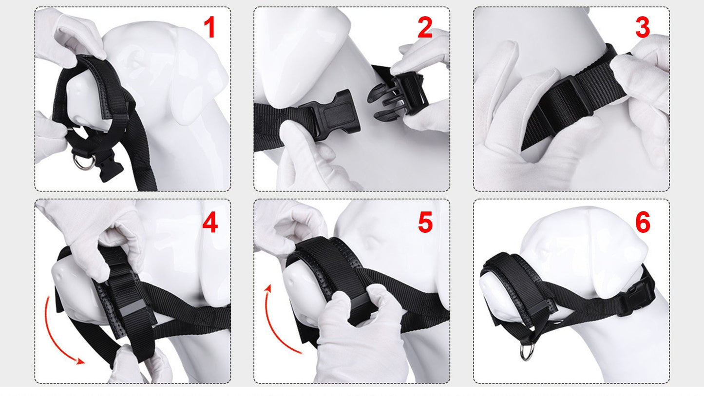 Muselière de dressage en nylon réglable – confort et contrôle sans gêne