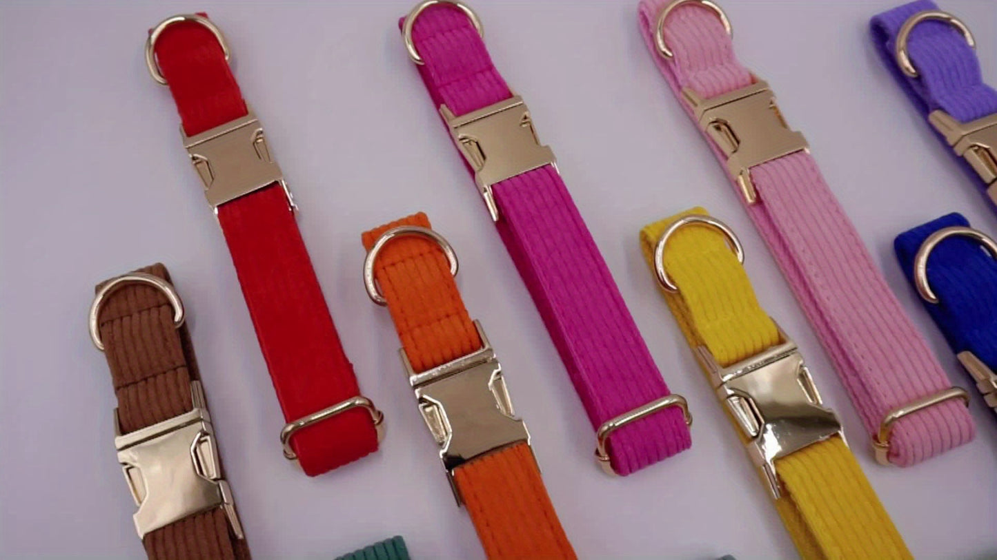 Collier en Velours Côtelé Pastel Chic pour Chien