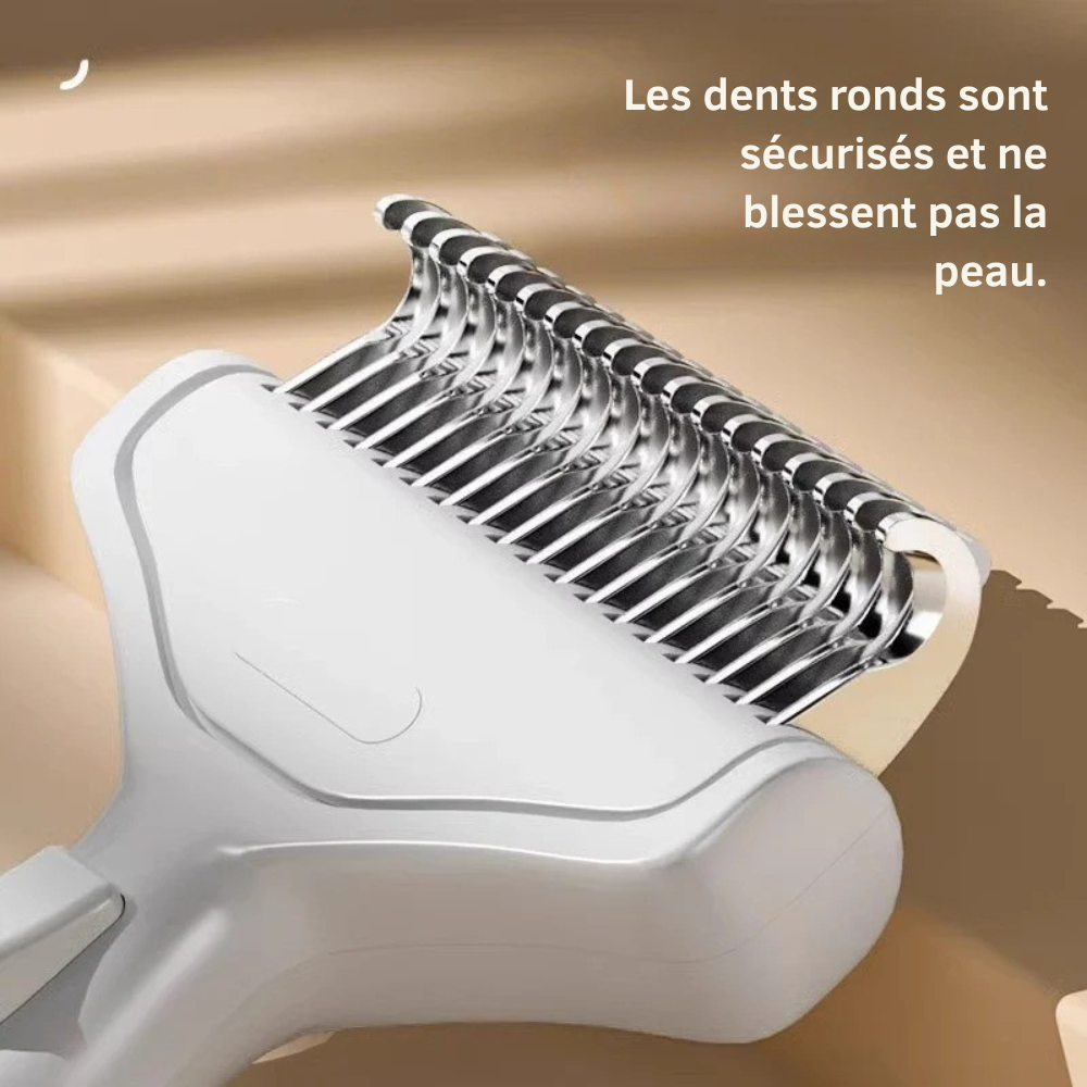 Brosse Démêlante Blanche à Lames Inoxydables