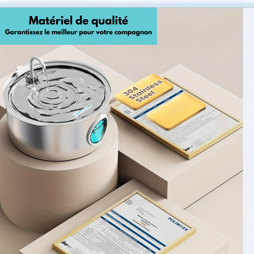 Fontaine inox grande capacité 7L pour Chien