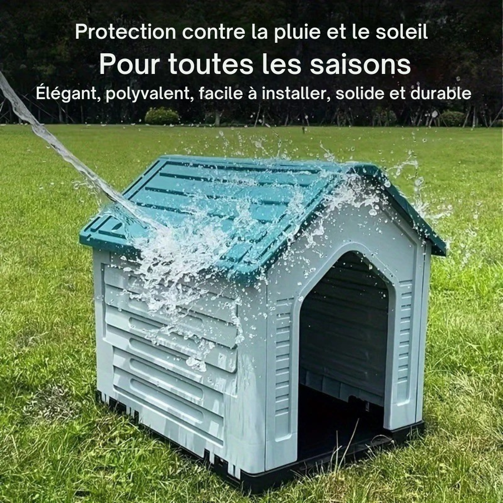 Niche Plastique Extérieur pour Chien - Toit coloré
