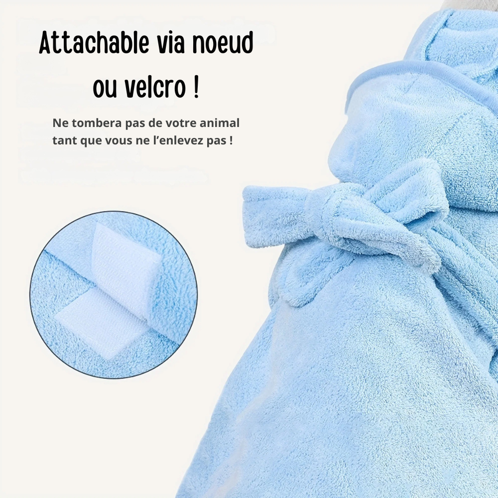 Peignoir Éponge Douce pour Chiens et Chats