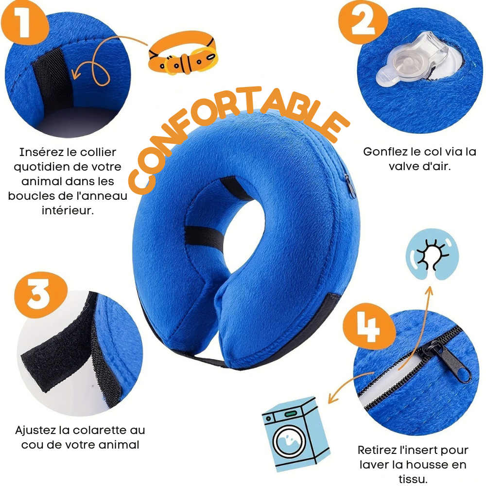 Collier de Récupération Gonflable pour Chiens et Chats