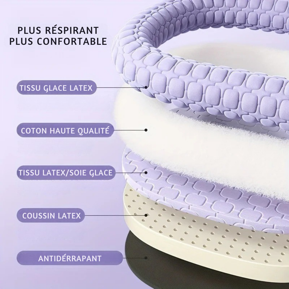 Lit rafraîchissant en latex pour Chien, design alvéolé