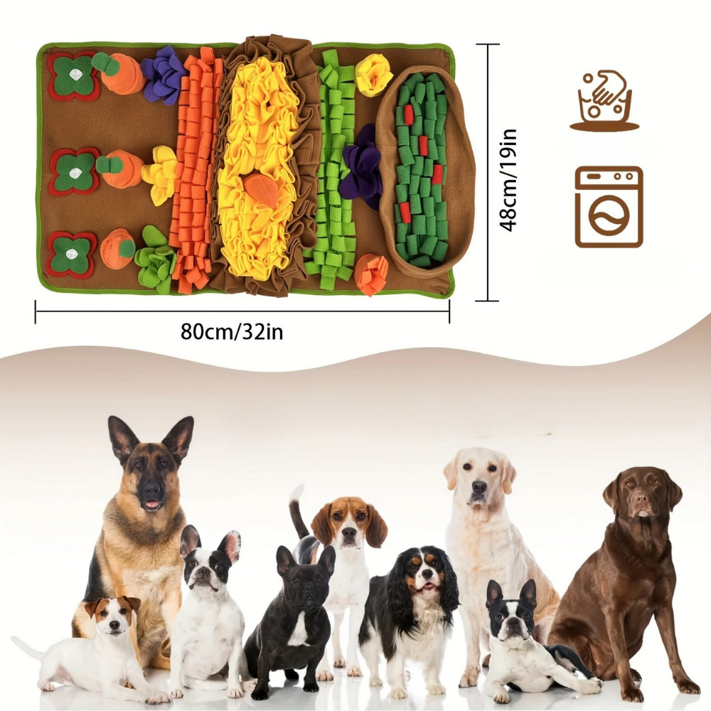 Tapis de Fouille Potager Sonore – Jouet Olfactif Lavable pour Chien