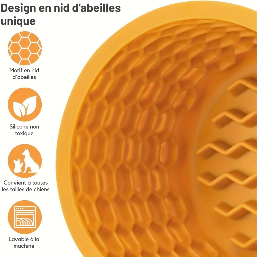Bol à Lécher Cylindrique avec Ventouse en Silicone pour Chien