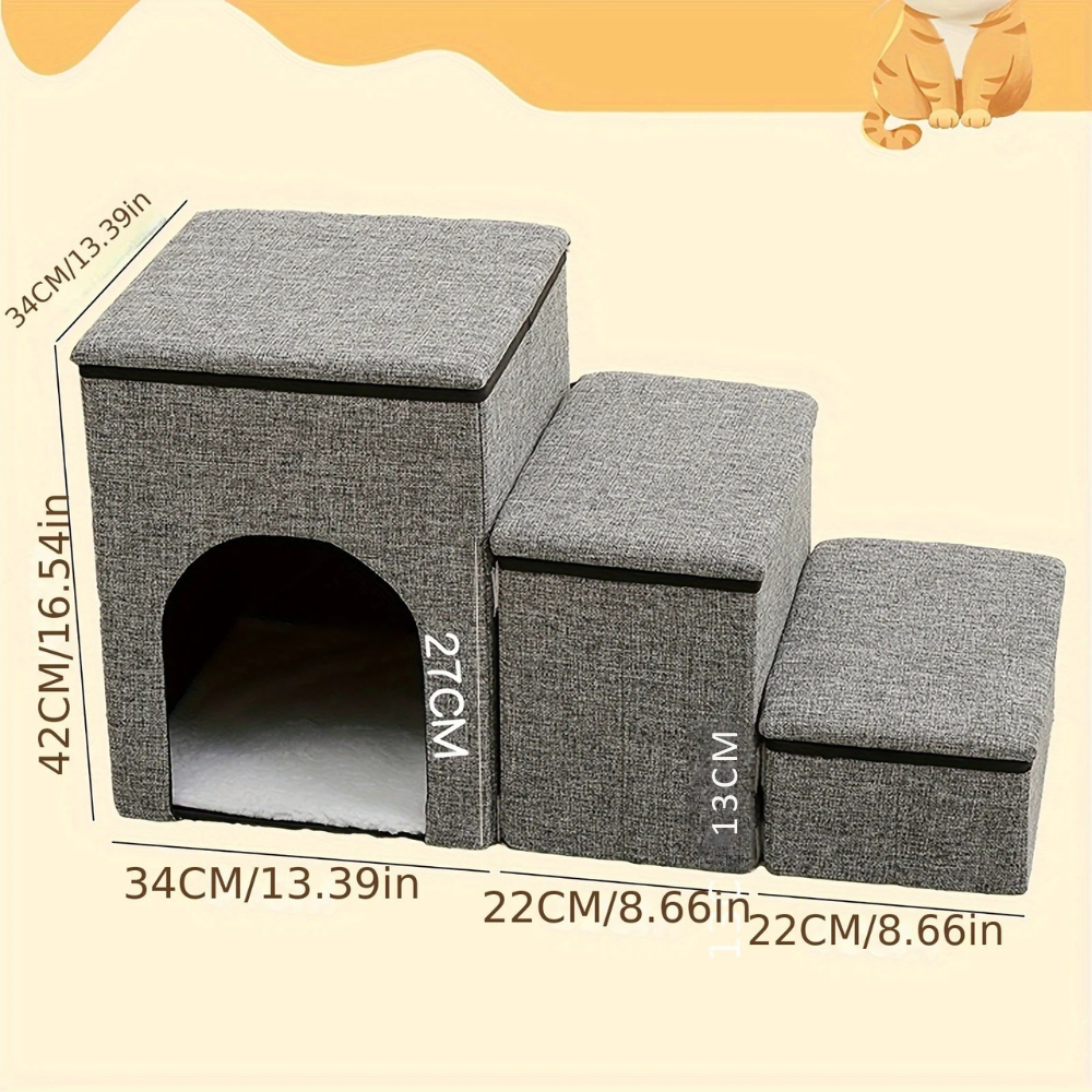Escalier de Rangement pour Animaux 3 en 1