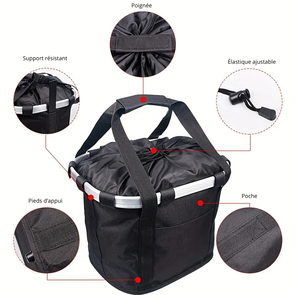 Panier vélo pliable avec support guidon pour Chien ou Chat