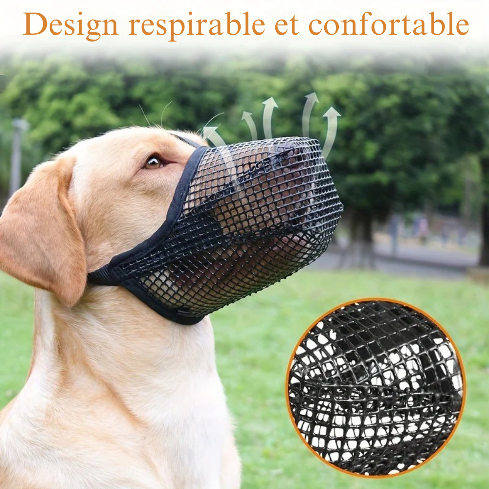 Muselière Souple en Maille Réglable pour Chien