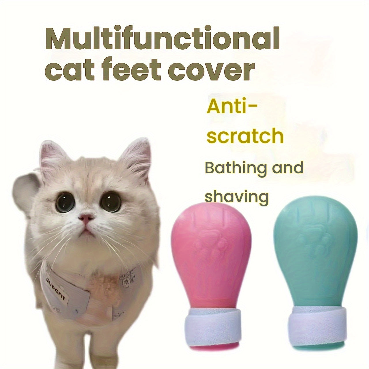 Protège-Pattes en Silicone pour Chats – Chaussures Antidérapantes Anti-Griffures