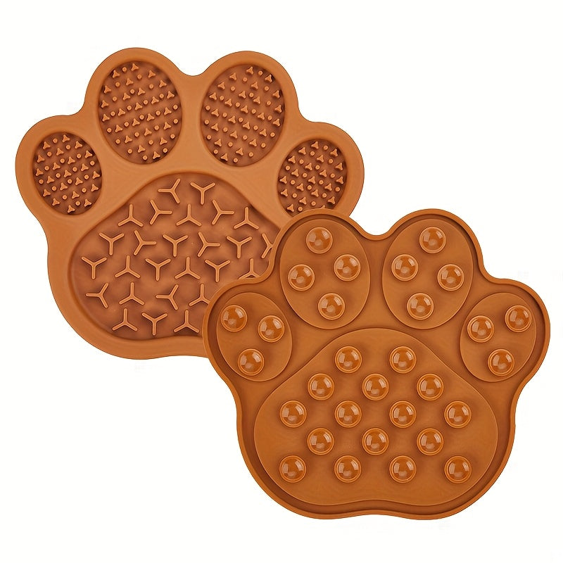 Tapis à Lécher Silicone Forme Patte – Bol Antiglouton avec Ventouses