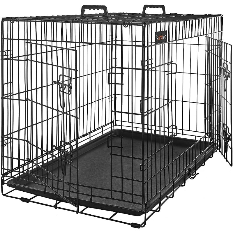 Cage Métallique Double Porte avec Séparation Amovible pour Chien