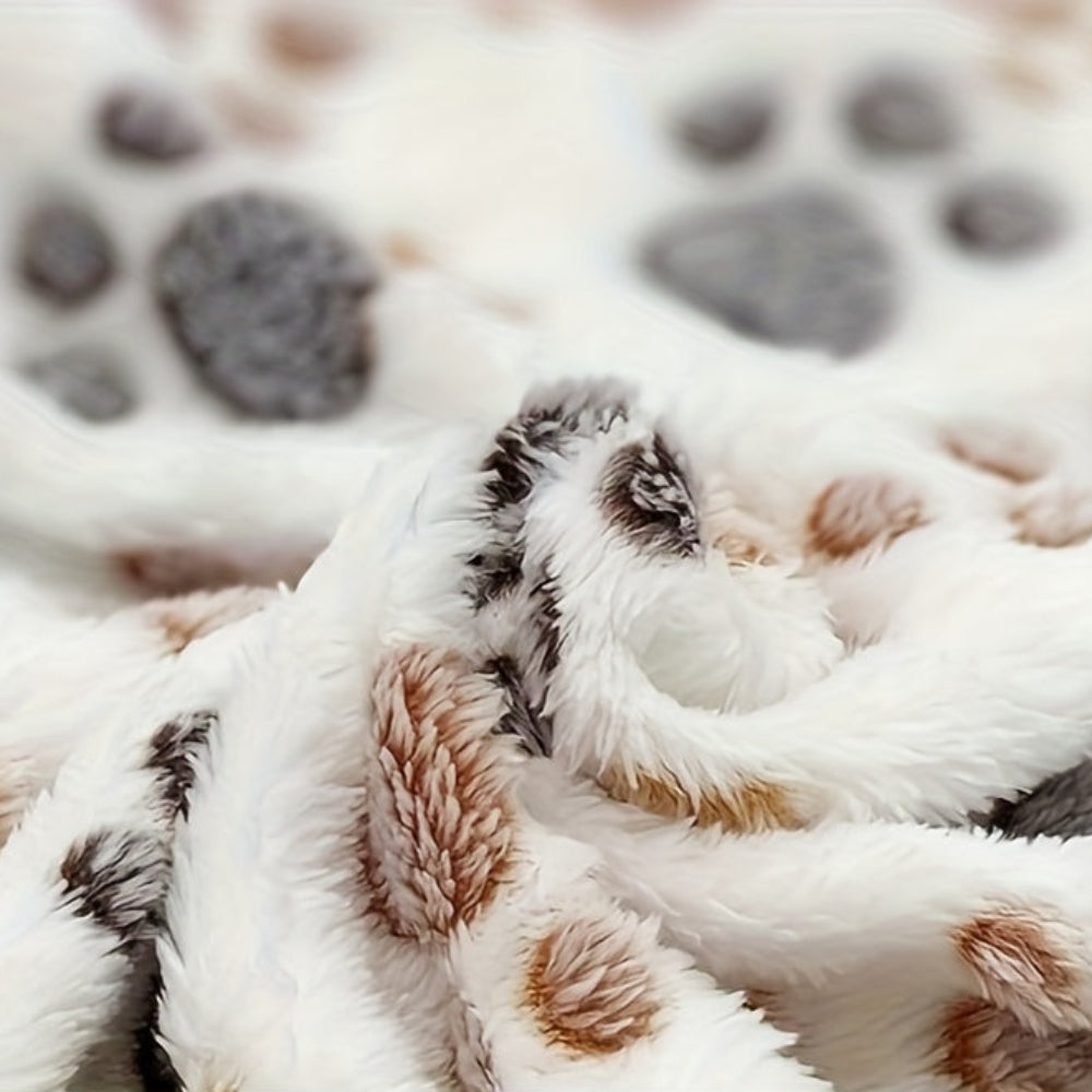 Lot de 3 Couvertures Flanelle à Empreintes pour Chiens et Chats
