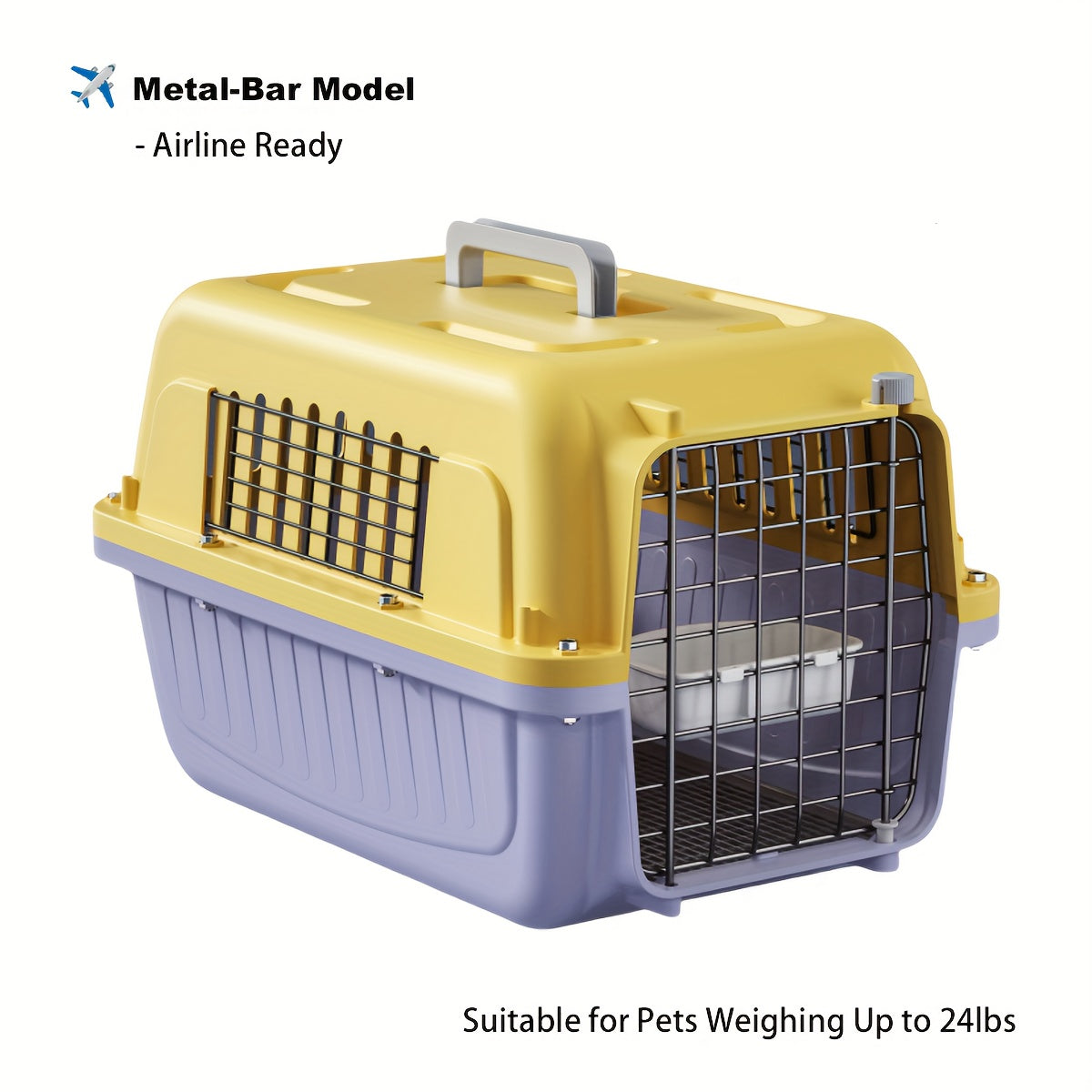 Caisse de Transport pour Chat – Homologuée Avion avec Aération 3 Côtés et Porte Métallique