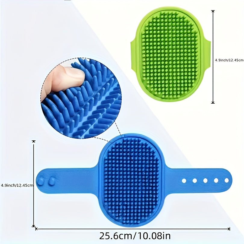 Brosse de Bain Massante en Silicone pour Chiens et Chats – Poignée Ajustable