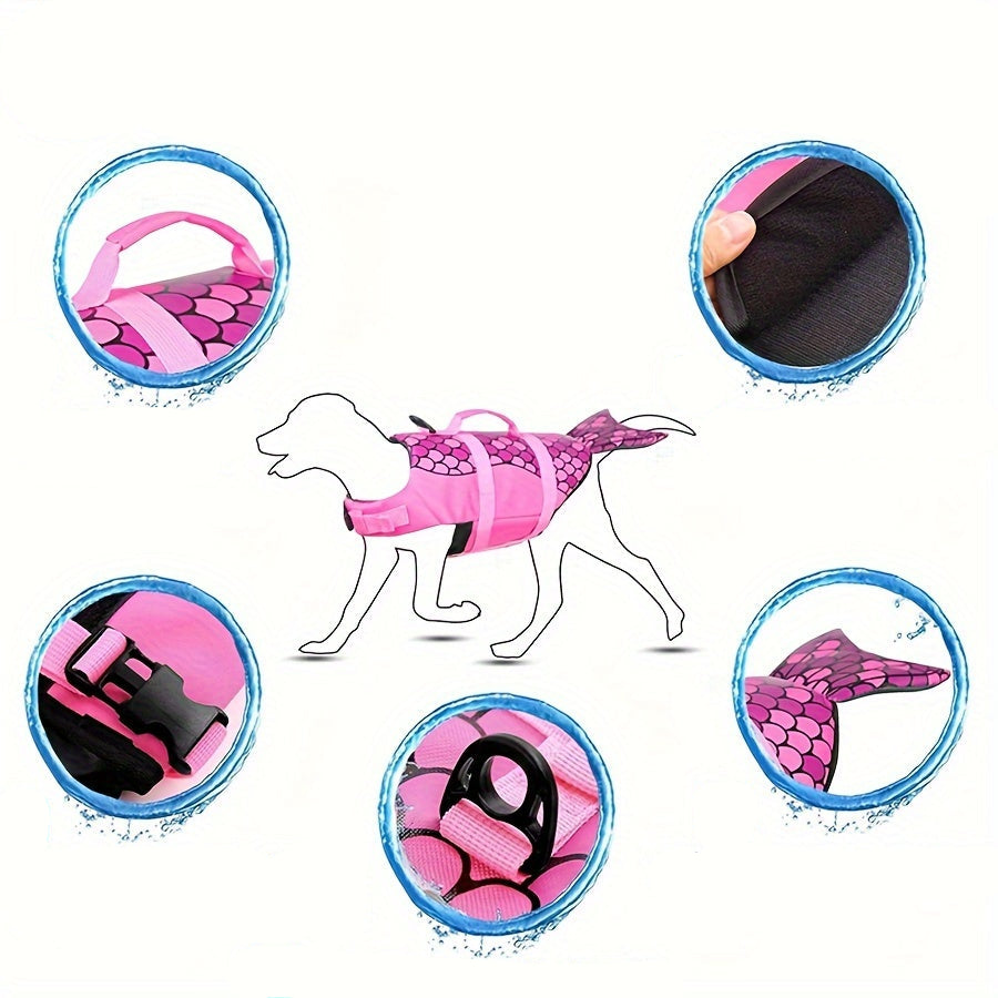 Gilet de Sauvetage Sirène Rose pour Chien