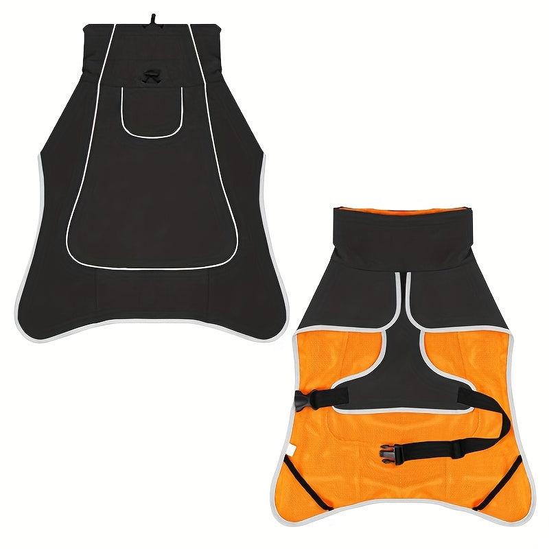 Manteau Imperméable Ajustable pour Chiens avec Col Haut