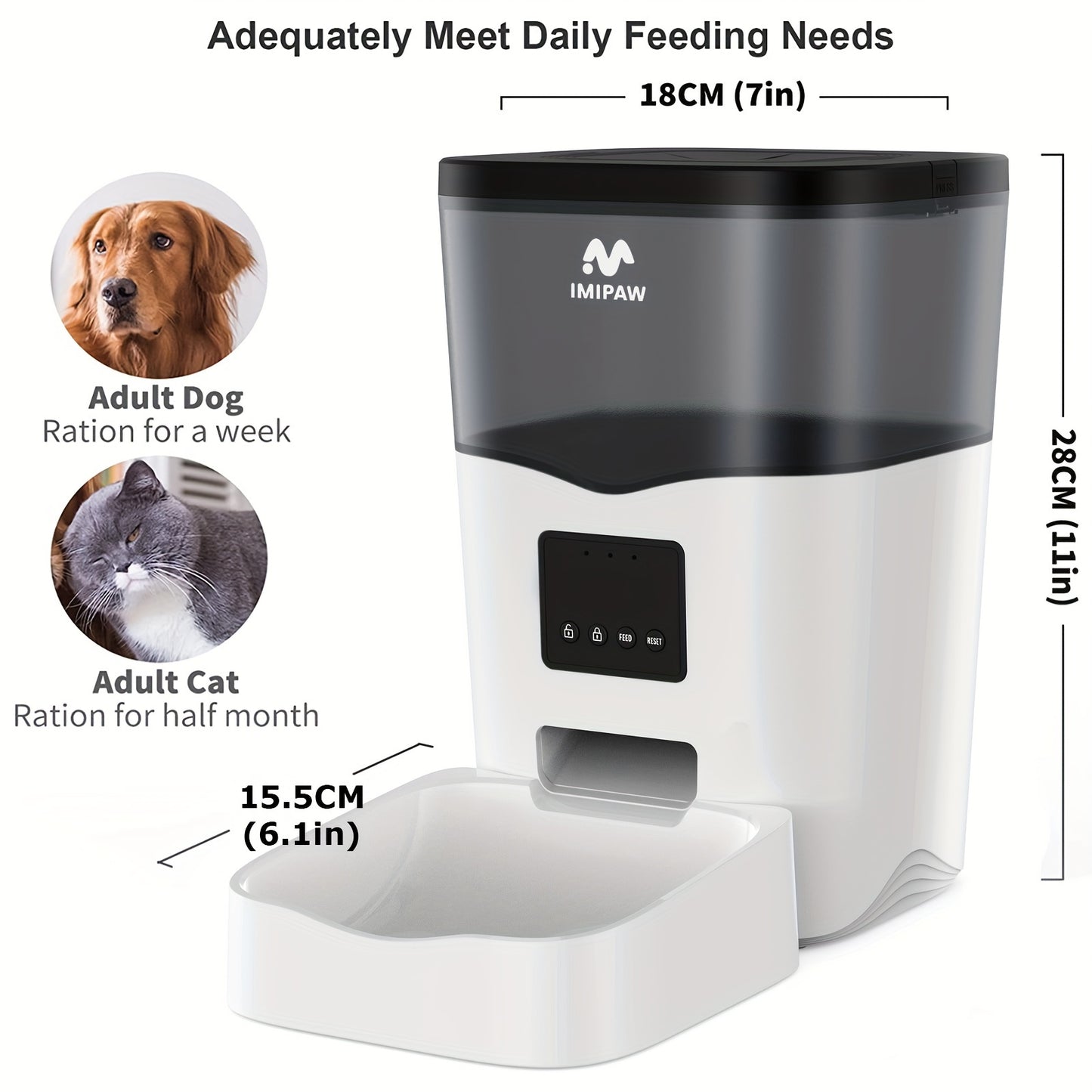 Distributeur Automatique Connecté 3L pour Chiens et Chats IMIPAW