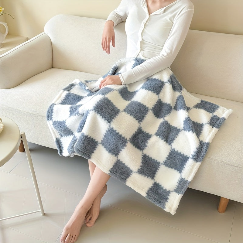 Plaid Flanelle à Carreaux Doux et Épais – Multi-Usages pour Humains et Animaux