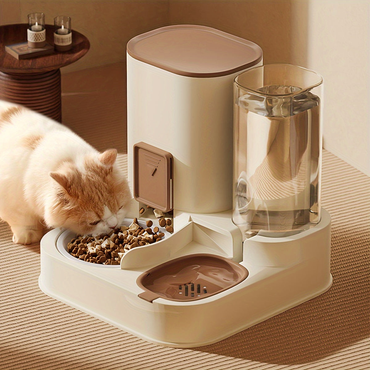 2 en 1 Distributeur automatique nourriture & eau pour chien et chat