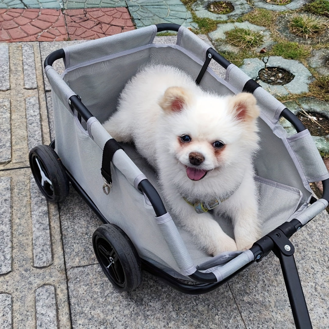 Chariot Pliable Rose pour Animaux – Version Compacte