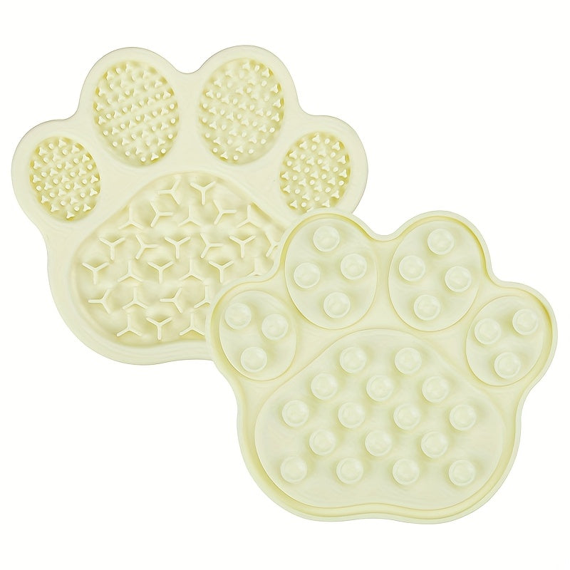 Tapis à Lécher Silicone Forme Patte – Bol Antiglouton avec Ventouses