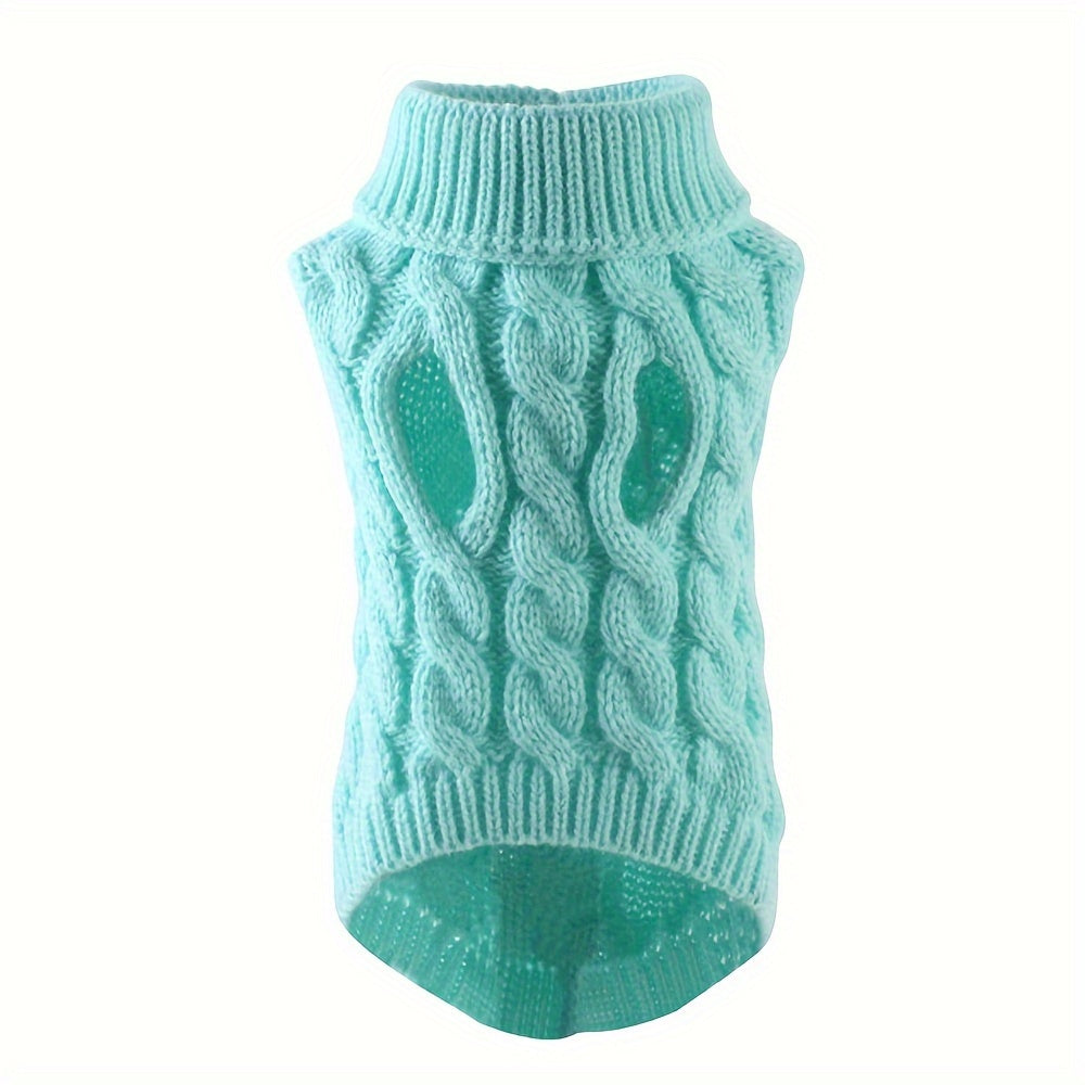 Pull Tricoté Torsadé pour Chiens et Chats – Vêtement Chaud 7 Couleurs