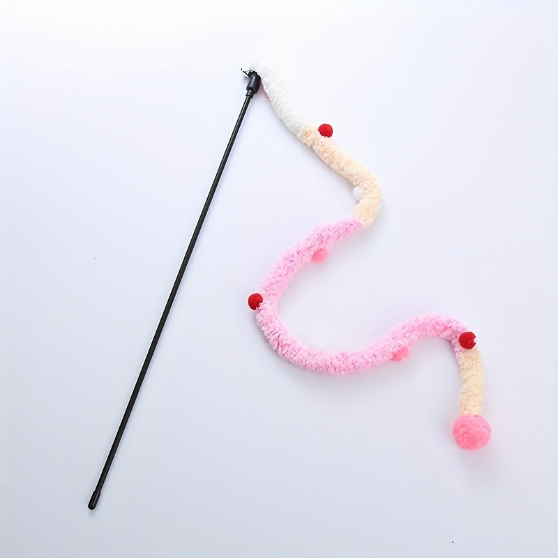 Canne à Plumes Souple avec Serpent en Peluche pour Chat