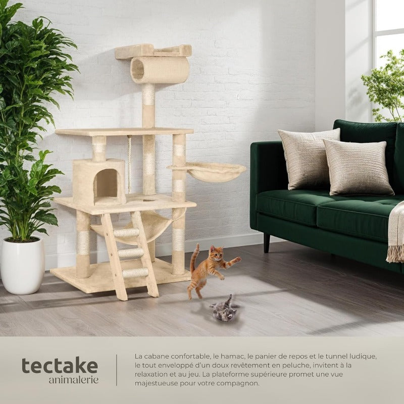 Arbre à Chat avec Hamac, Tunnel et Griffoirs en Sisal