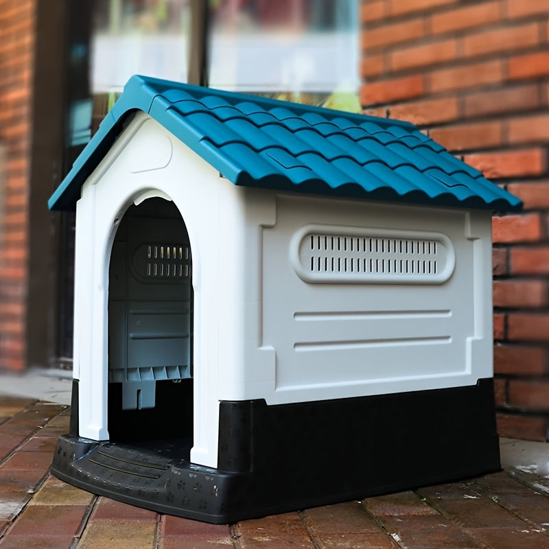 Niche Extérieure Ventilée Toit Ouvrant et Base Élevée pour Chien