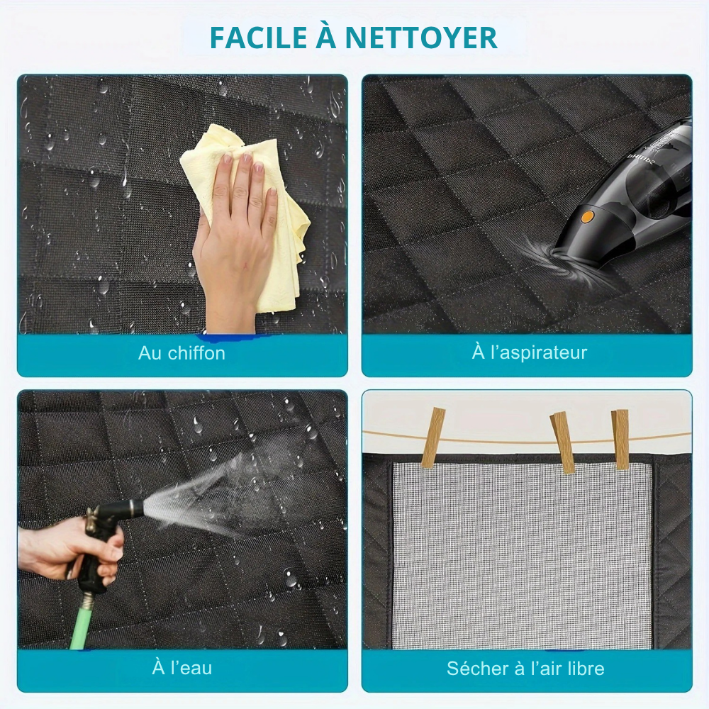 Housse de Siège Voiture pour Chien avec Fenêtre Maille et Poche