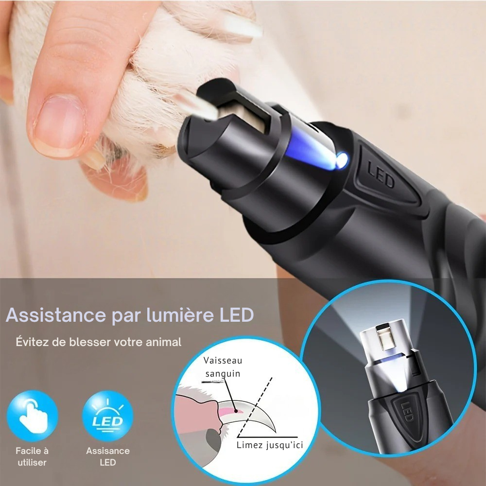 Limeur Électrique Silencieux pour Griffes avec LED